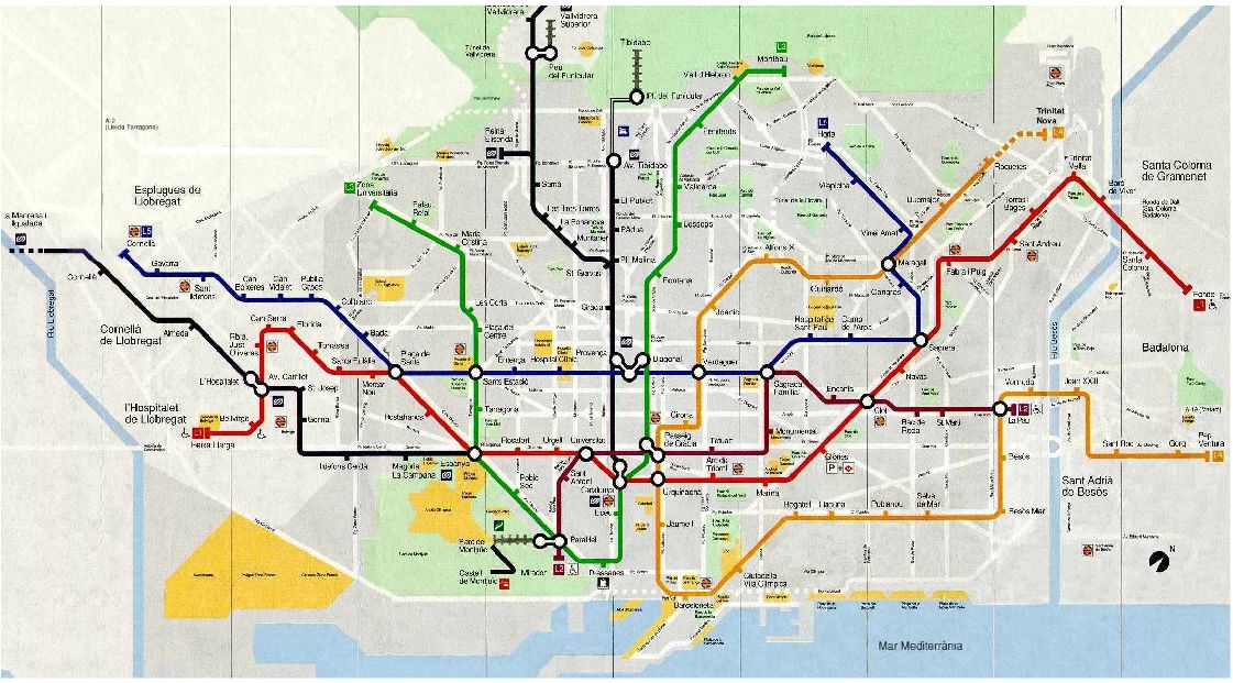 Карта барселоны с метро