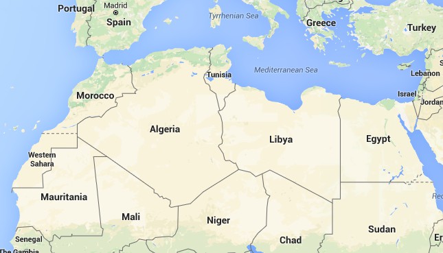Алжир на карте африки