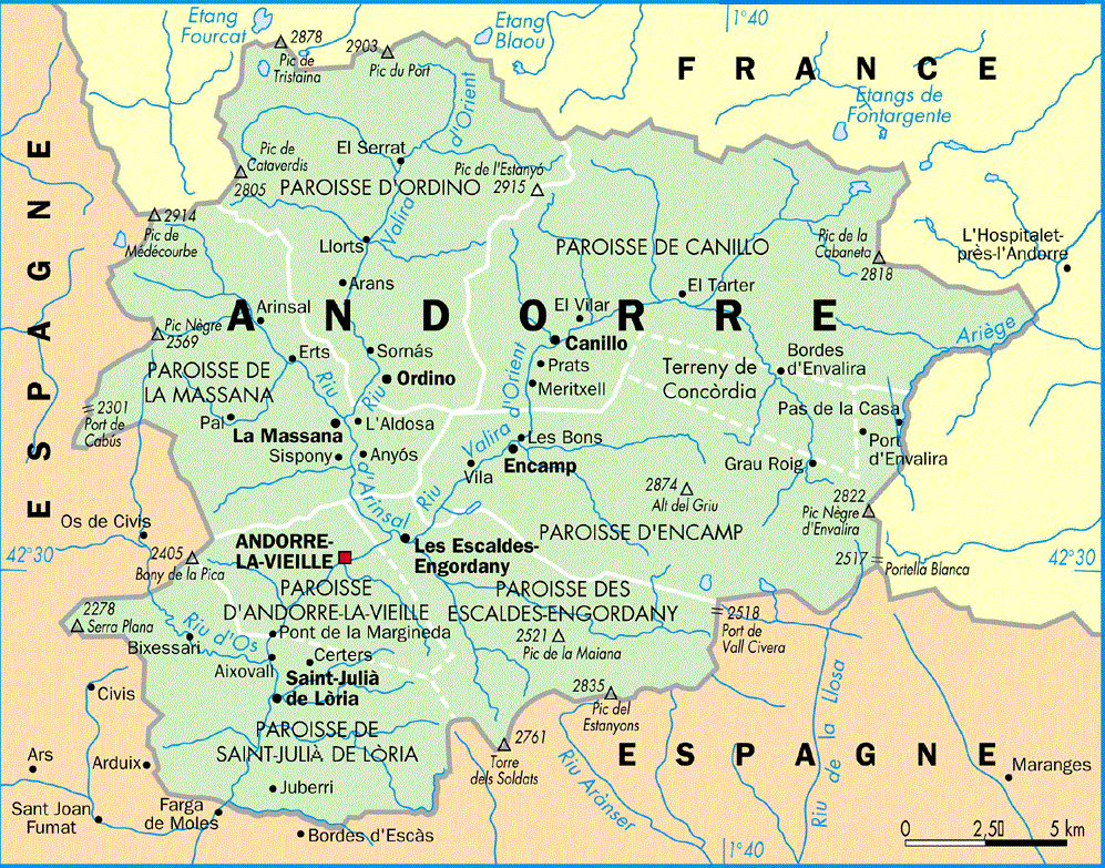 Карта андорры на русском