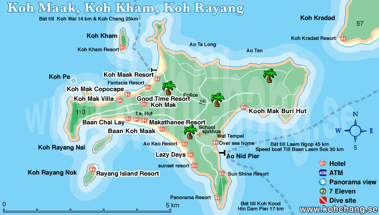 Остров ко лан в паттайе карта