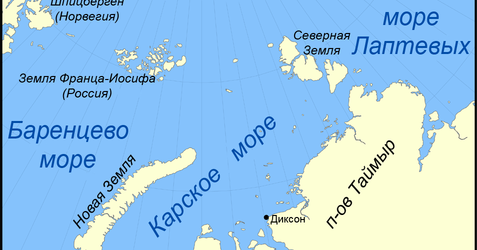 Пролив лаптева на карте россии. Карское море Диксон. Карское море и море Лаптевых на карте.