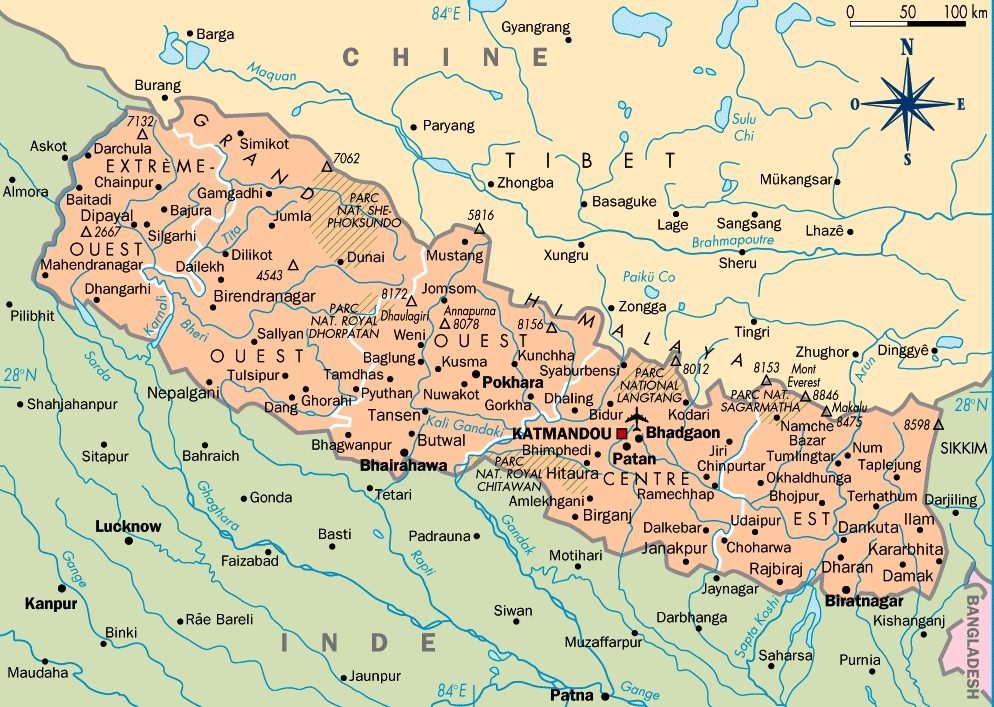 Непал политическая карта мира