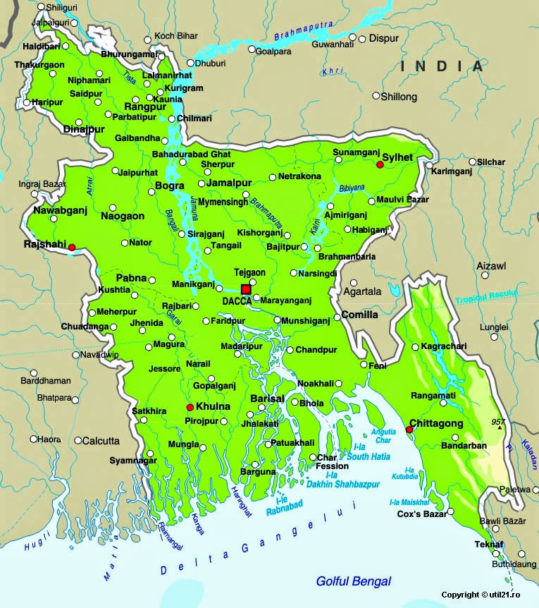 Карта бангладеш на русском языке с городами подробная