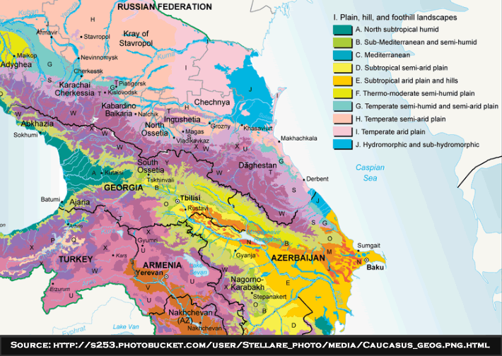 Климат кавказа карта