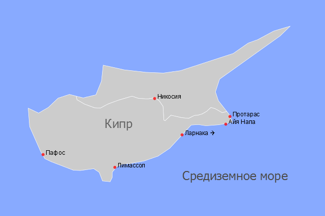 Кипр карта курортов - 91 фото