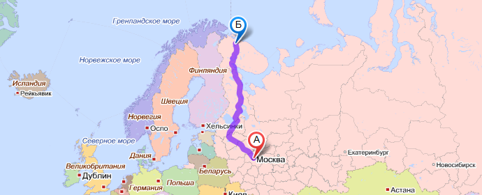Карта россии москва мурманск