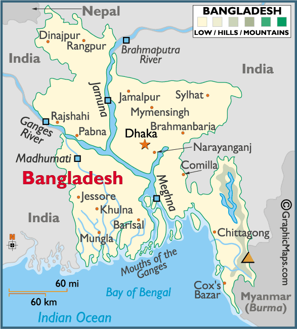 Где находится бангладеш карта