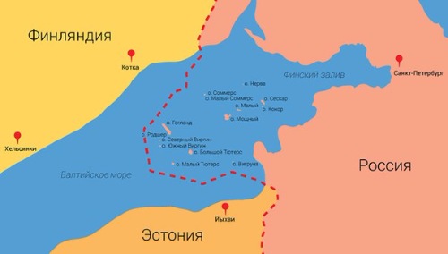 Карта финского залива подробная с островами на русском языке