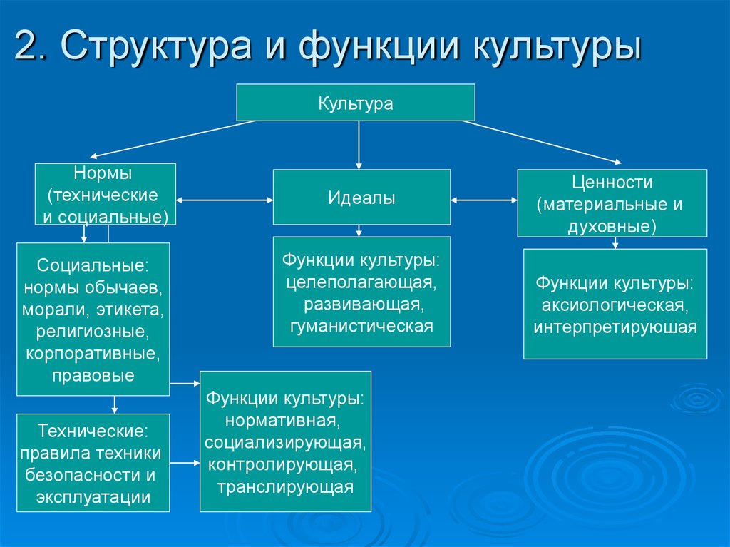 В структуру культуры входят такие компоненты