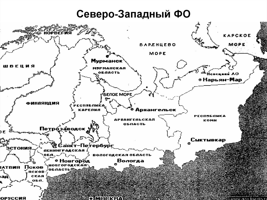 Карта северо западного региона россии