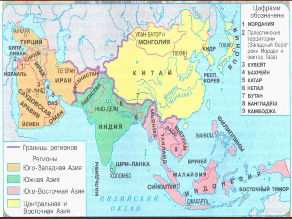 Карта востока азии