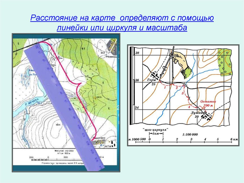 Карта с линейкой