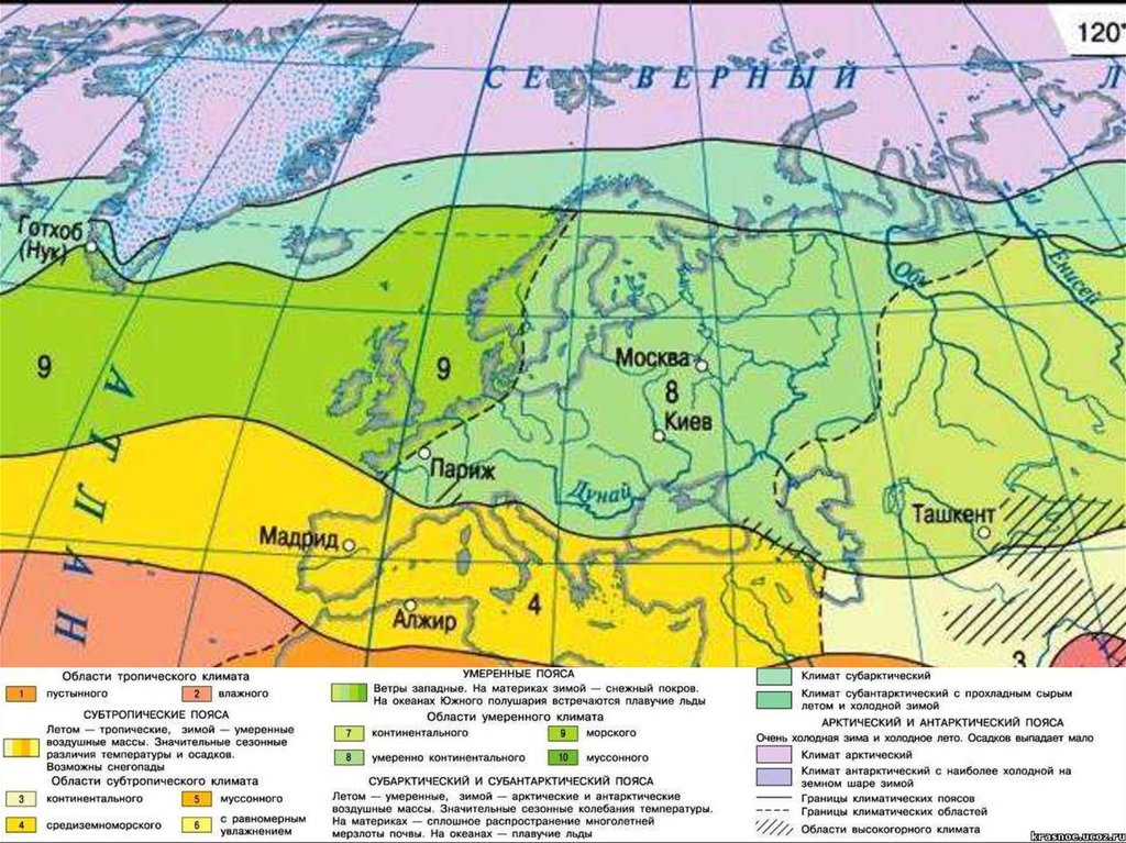 Климатическая карта восточной европы