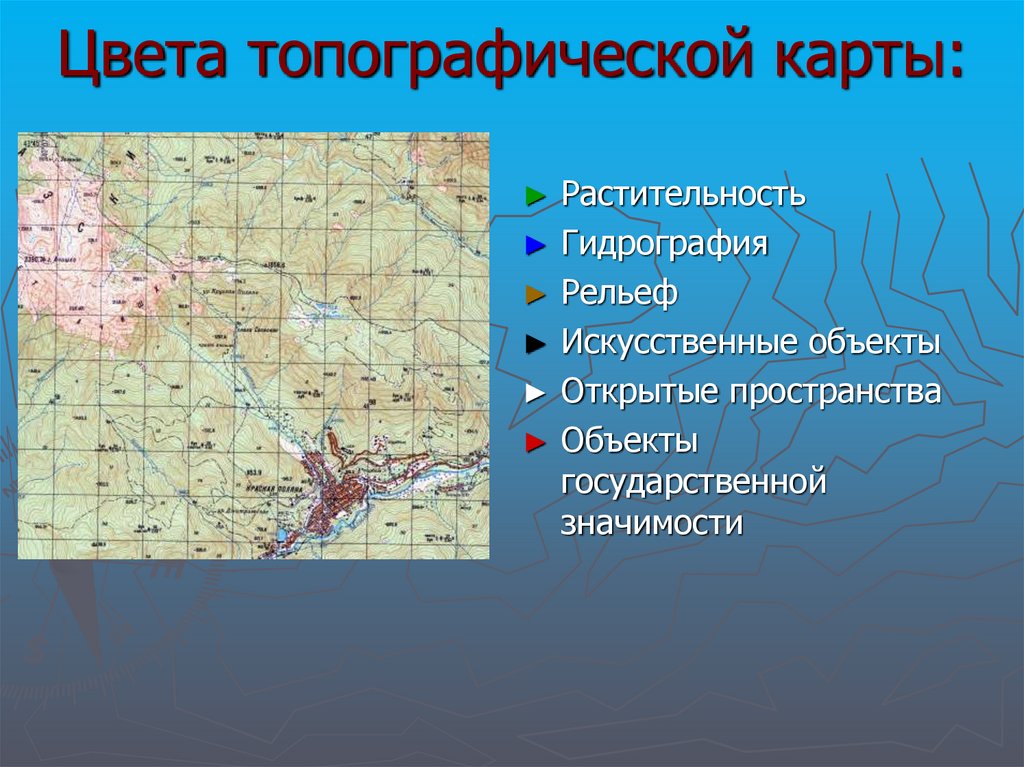 Объекты рельефа. Топографическая карта презентация. Цветовое оформление топографических карт. Гидрография и рельеф. Крупномасштабные карты.