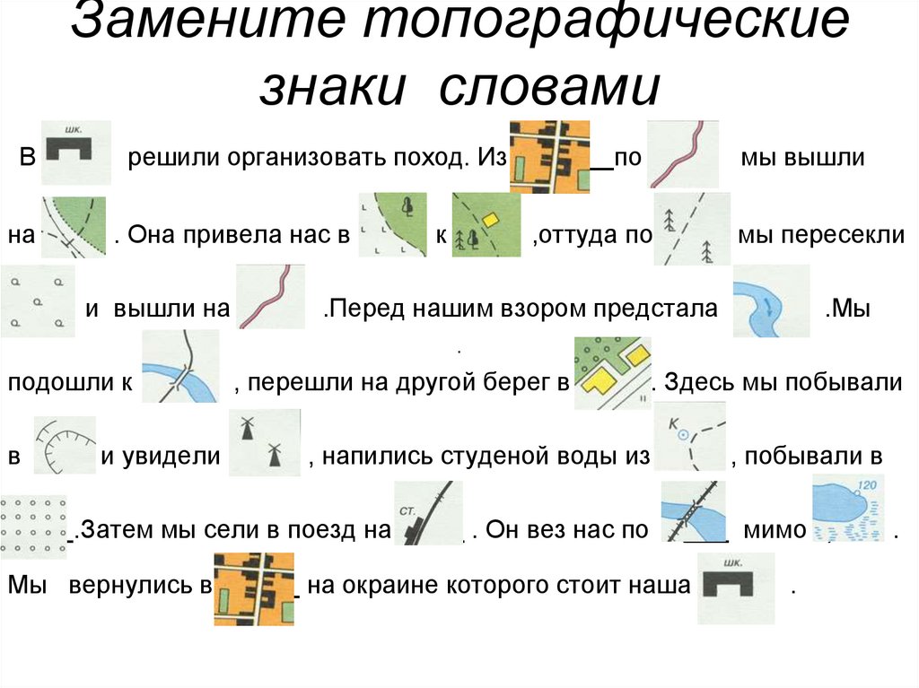 Что показывают на плане или на карте с помощью условных знаков география 5 класс