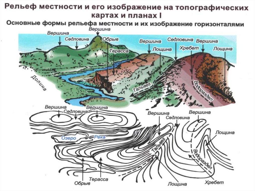 Карта с указанием высот