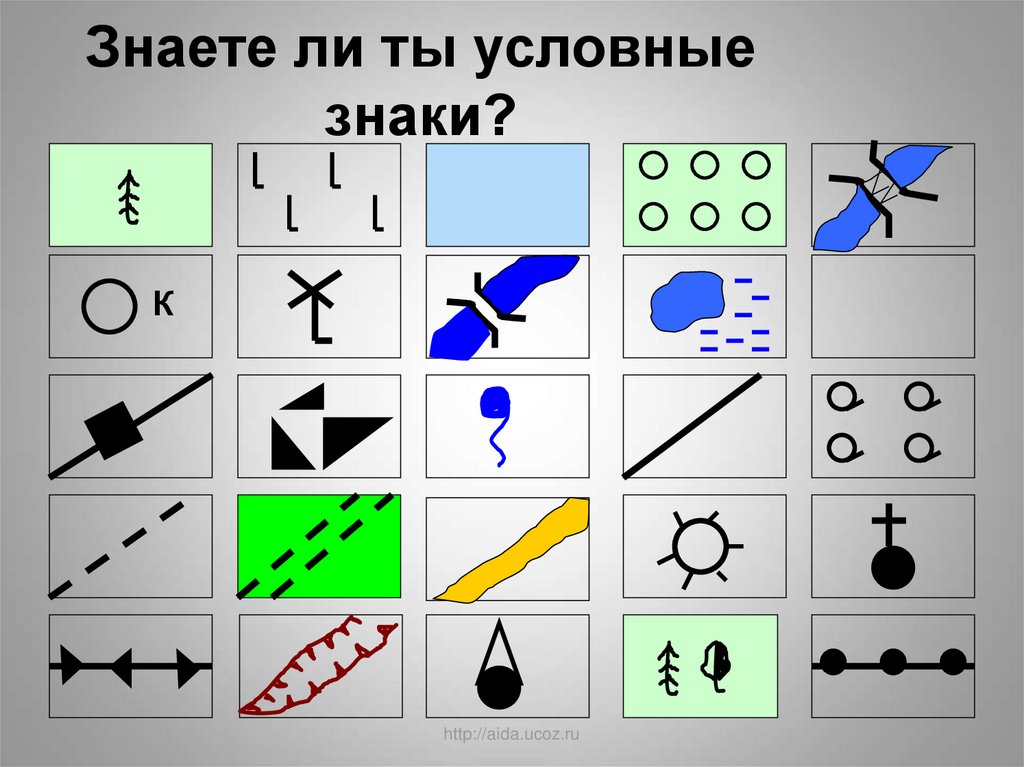 Карта с условными знаками