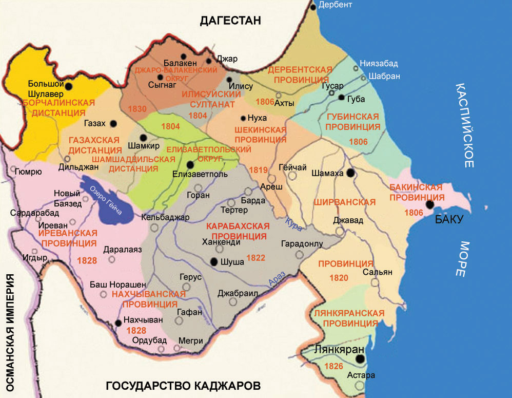 Карта азейбарджана с кем проходят границы