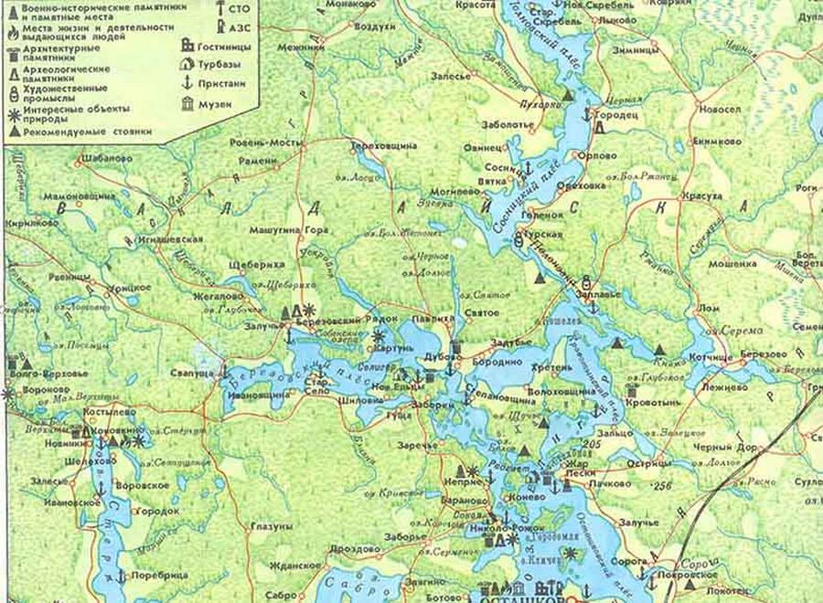 Озера в тверской области на карте