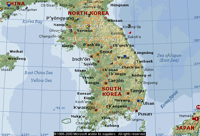 Географическая карта кореи крупным планом - 85 фото