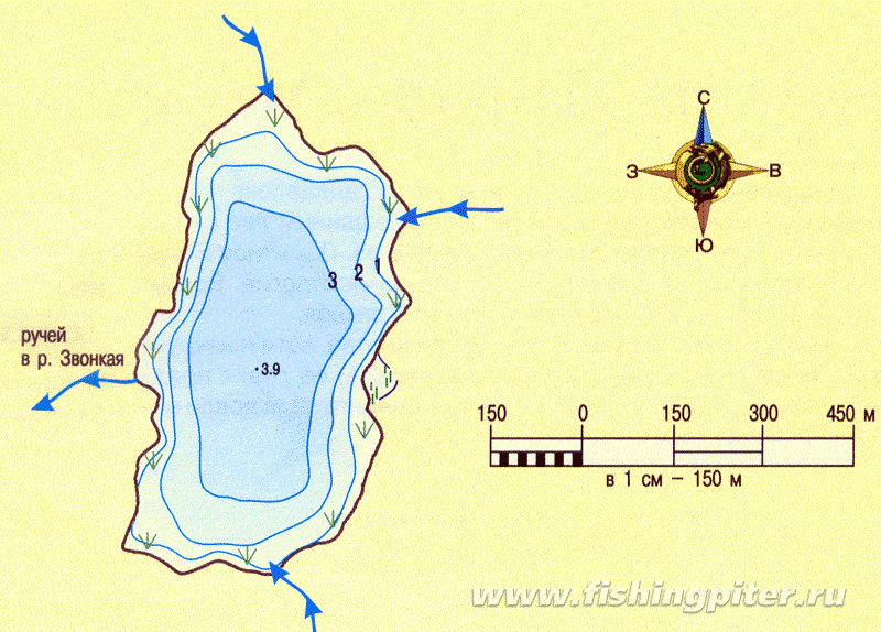 Карта глубин озера плещеево
