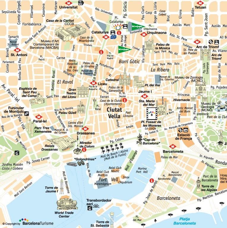 Барселона достопримечательности карта