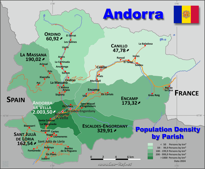 Андорра карта мира