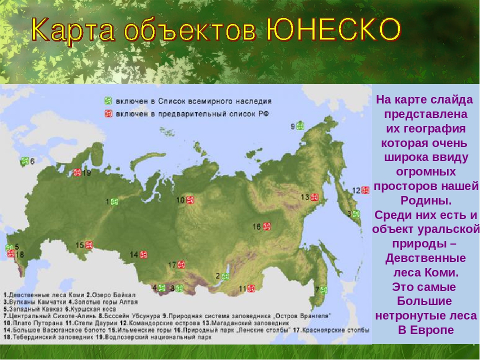 Покажите заповедники и национальные парки урала контурная карта