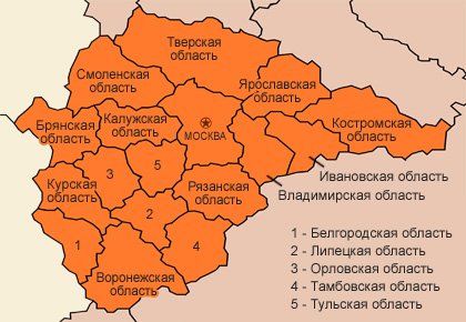 В центральную россию входят города