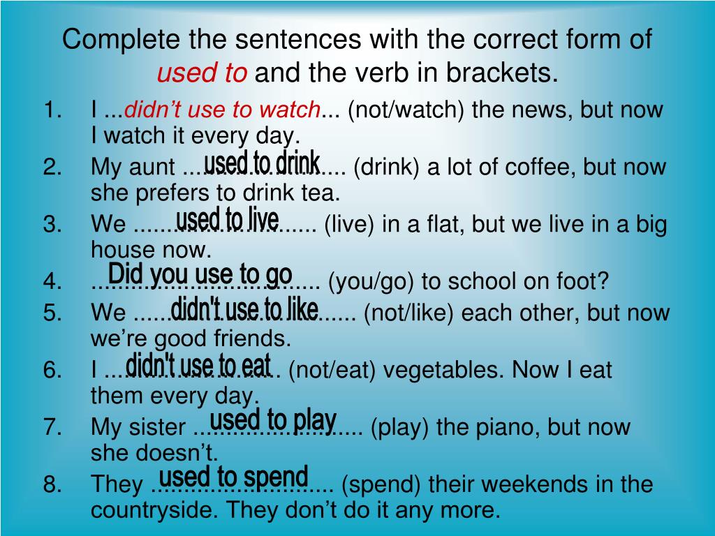 Has your new. Complete the second conditional sentences with the correct form of the verbs in Brackets. Complete the sentences using to be going to. What is the use of doing примеры. Complete these sentences using never and the verb. Write only the verb form with never..