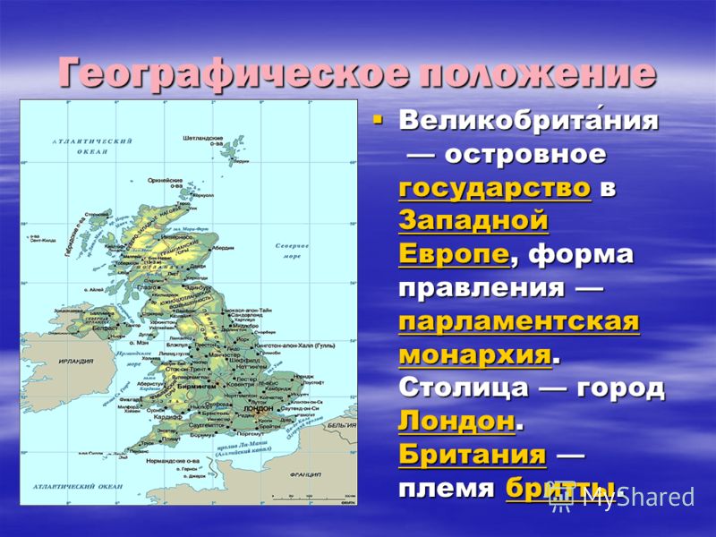 План описания англии