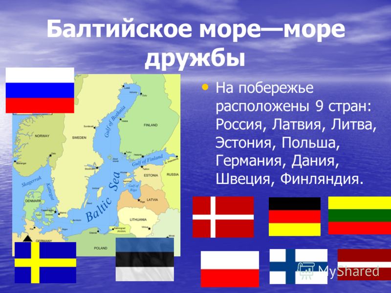 Карта стран балтийского моря