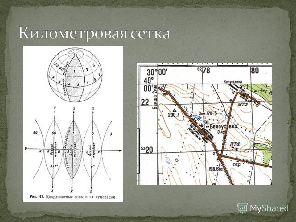 Карта с сеткой координат