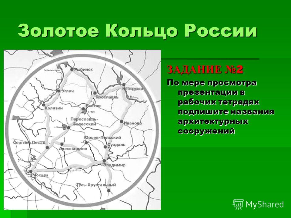 Карта россии с городами золотое кольцо россии с городами