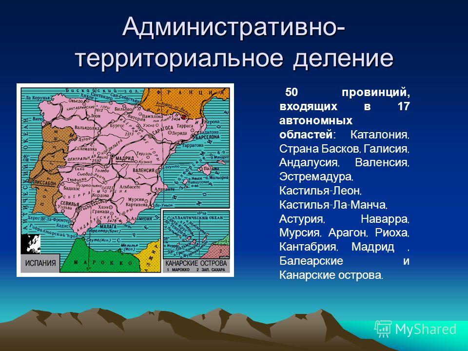 Административная карта испании