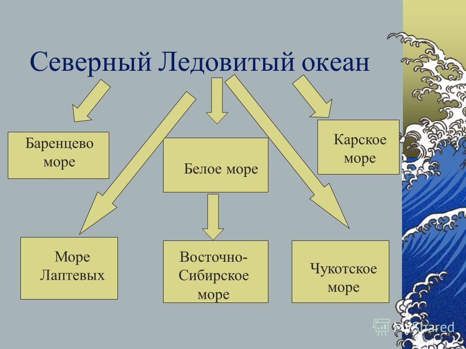 Внутренние и окраинные моря на карте