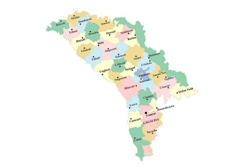 Города республики молдова. Карта Молдовы с районами. Административная карта Республики Молдова. Районы Молдавии на карте. Карта Молдавии по районам.