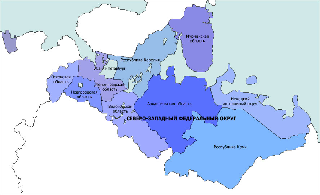 Столица северо запада. Северо-Западный федеральный округ на карте. Северо-Западный федеральный округ (СЗФО). Субъекты Северо-Западного федерального округа на карте. Карта Северо-Западного федерального округа с областями.