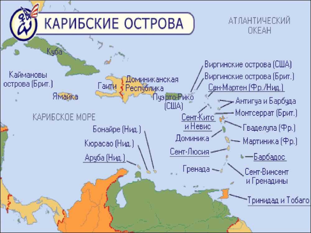 Где находится карибское море карта мира