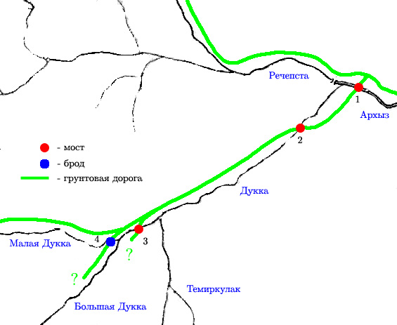 Дорога на архыз карта