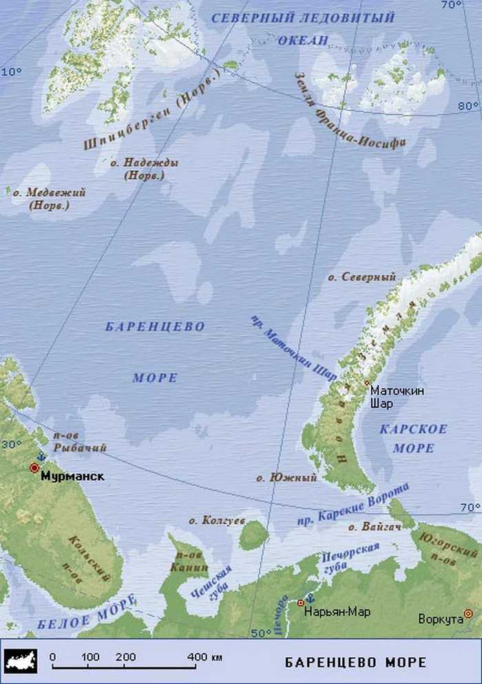 Карта ледовитого океана с островами