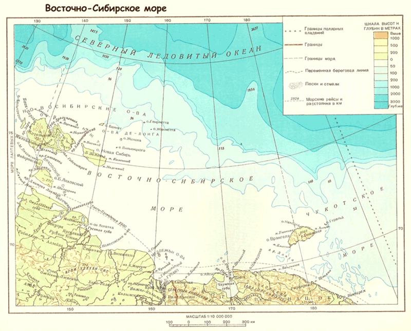 Восточно сибирское море карта