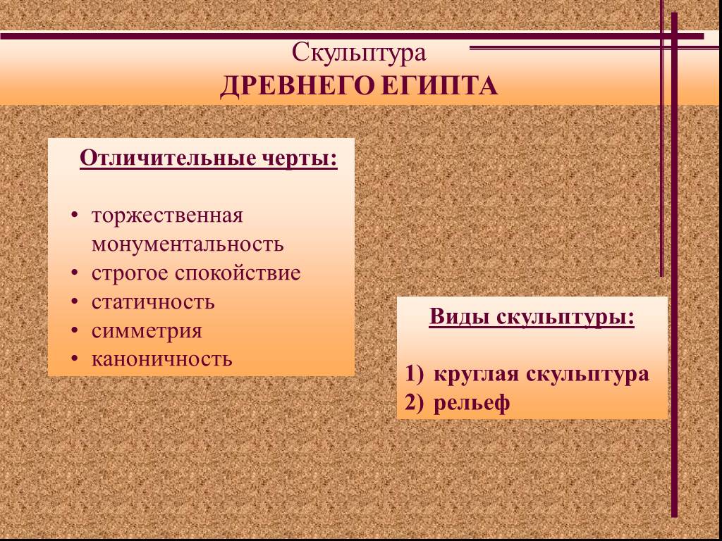 Сформулируйте характерные черты древнеегипетской живописи