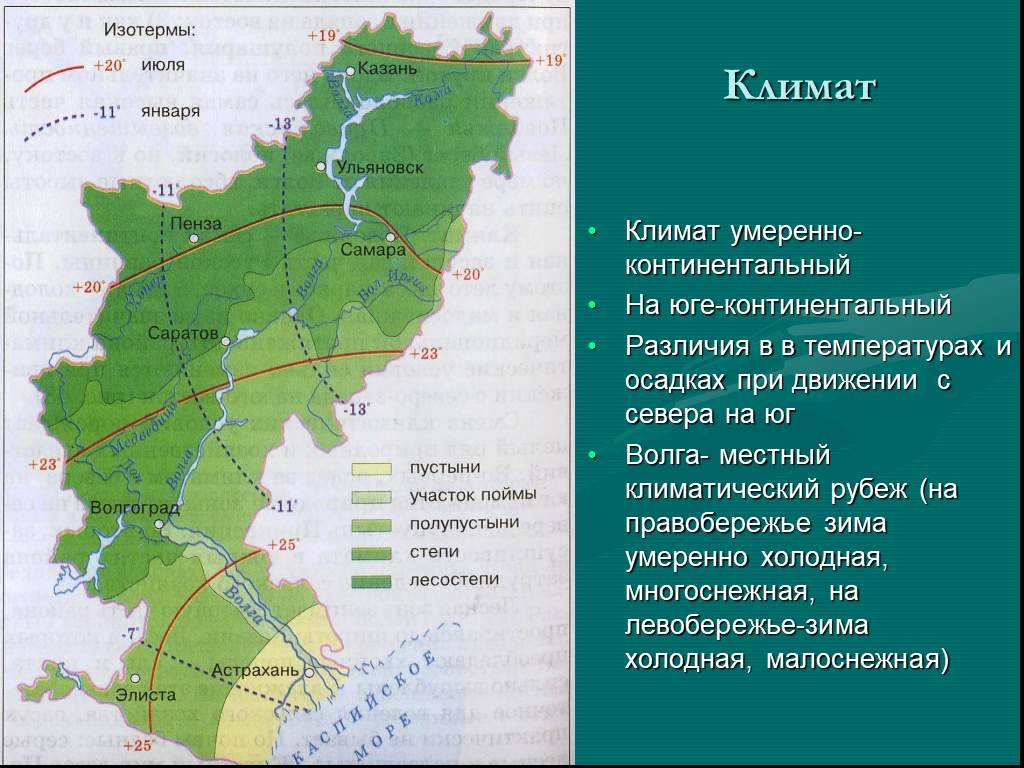 План описания природного района поволжье