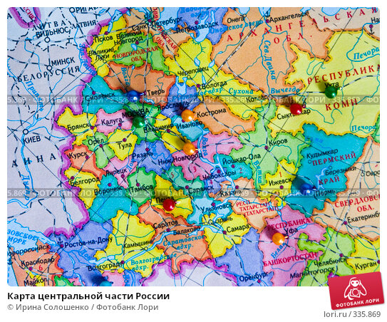 Карта средней части россии