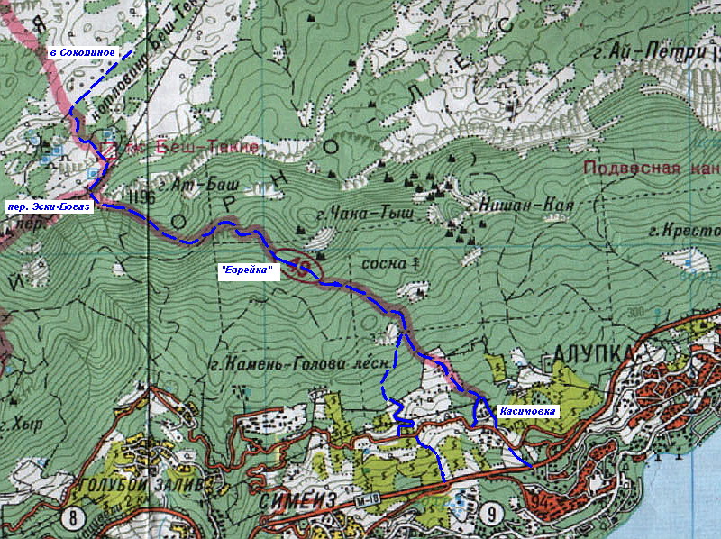 Туристические тропы крыма карта подробная