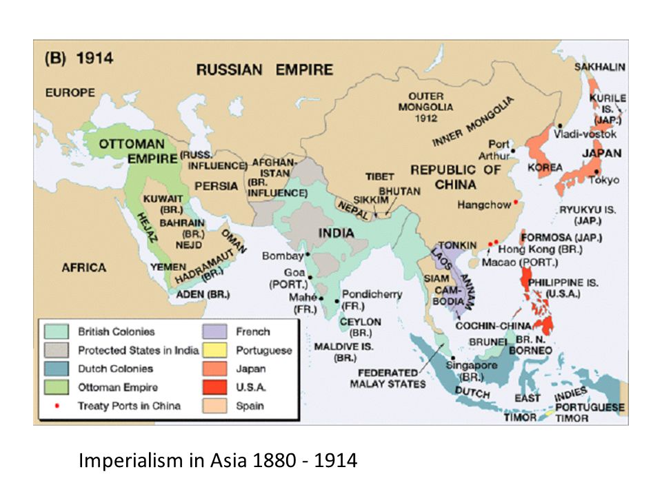 Карта азии в 1900 году