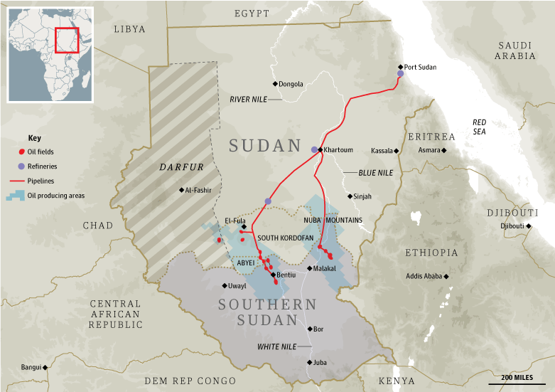 Война в судане карта