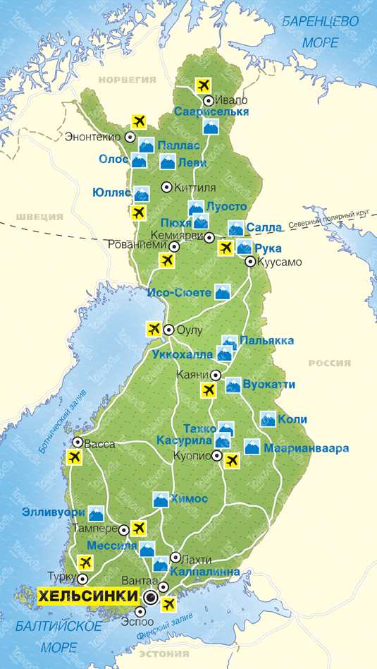 Карта дорог финляндии и россии