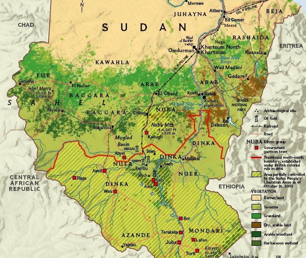 Карта судана на русском языке с городами подробная